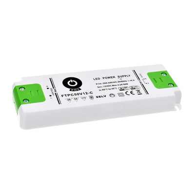 GLP LED power supply adapter 12V 50W 4.16A, IP20, CE RoHS certified, reliable for 12V LED lighting