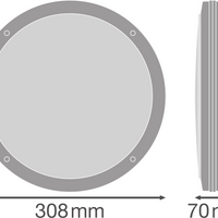 LED Deckenaufbauleuchte 300mm Weiß, 15W 1400 Lumen, 4000K Kaltweiß, IP65