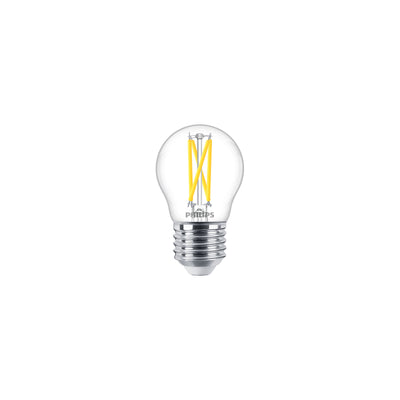 Philips MAS LEDLuster 2.5W E27 P45 Klarglaslampe, 2200K-2700K WarmGlow, 340 Lumen, CRI 90, dimmbar