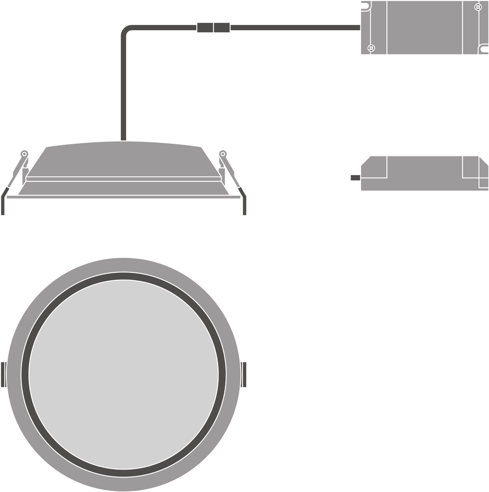 LED Downlight Alu DN200 25W 2250 Lumen 3000K Warmweiß 215mm IP44