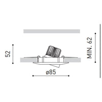 LCB LED Einbaustrahler 10,5W 3000K 220-240V IP20 CRI 80 Philips Chip flimmerfrei CE RoHS 83mm Ausschnitt