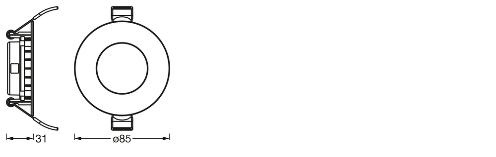 LED Einbau-Downlight Slim Weiß 4.5W 240 Lumen 6500K Tageslicht 110° Ausschnitt 72mm 85mm