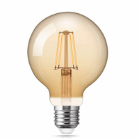 LCB LED Filament Lampe E27 G125 6W ersetzt 60W 2200K extra warmweiß dimmbar XL Globe