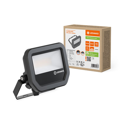 LED Floodlight Aluminium Black 8W 1200 lumens 4000K IP66 symmetrical beam