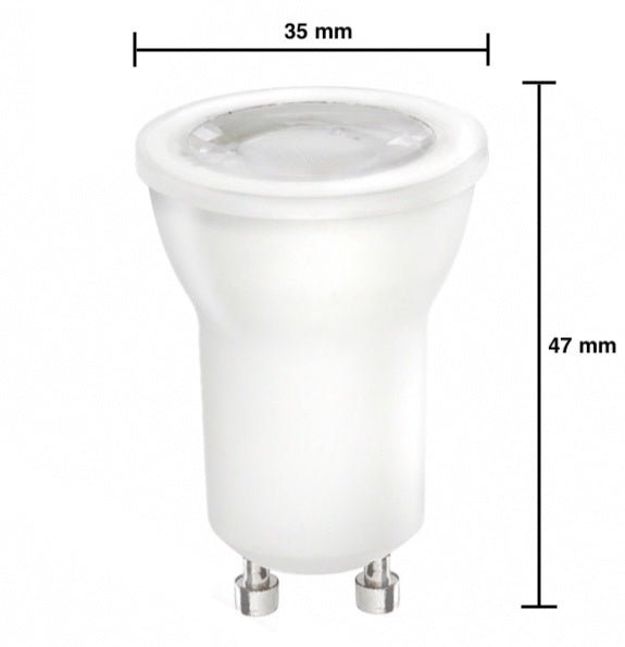 LED GU10 - Ø35mm - 2W ersetzt 20W - 3000K warmweißes Licht