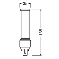 LED PL-C Dulux-D D/E 6W 660 Lumen 4000K Kaltweiß G24d-1 2-Pin 230V Ersatz für 13W