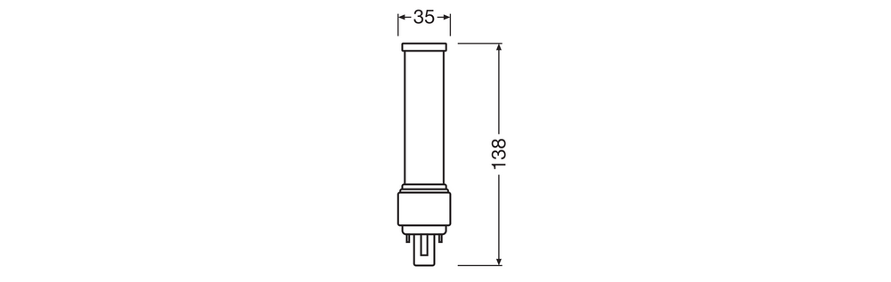 LED PL-C Dulux-D D/E 6W 660 Lumen 4000K Kaltweiß G24d-1 2-Pin 230V Ersatz für 13W