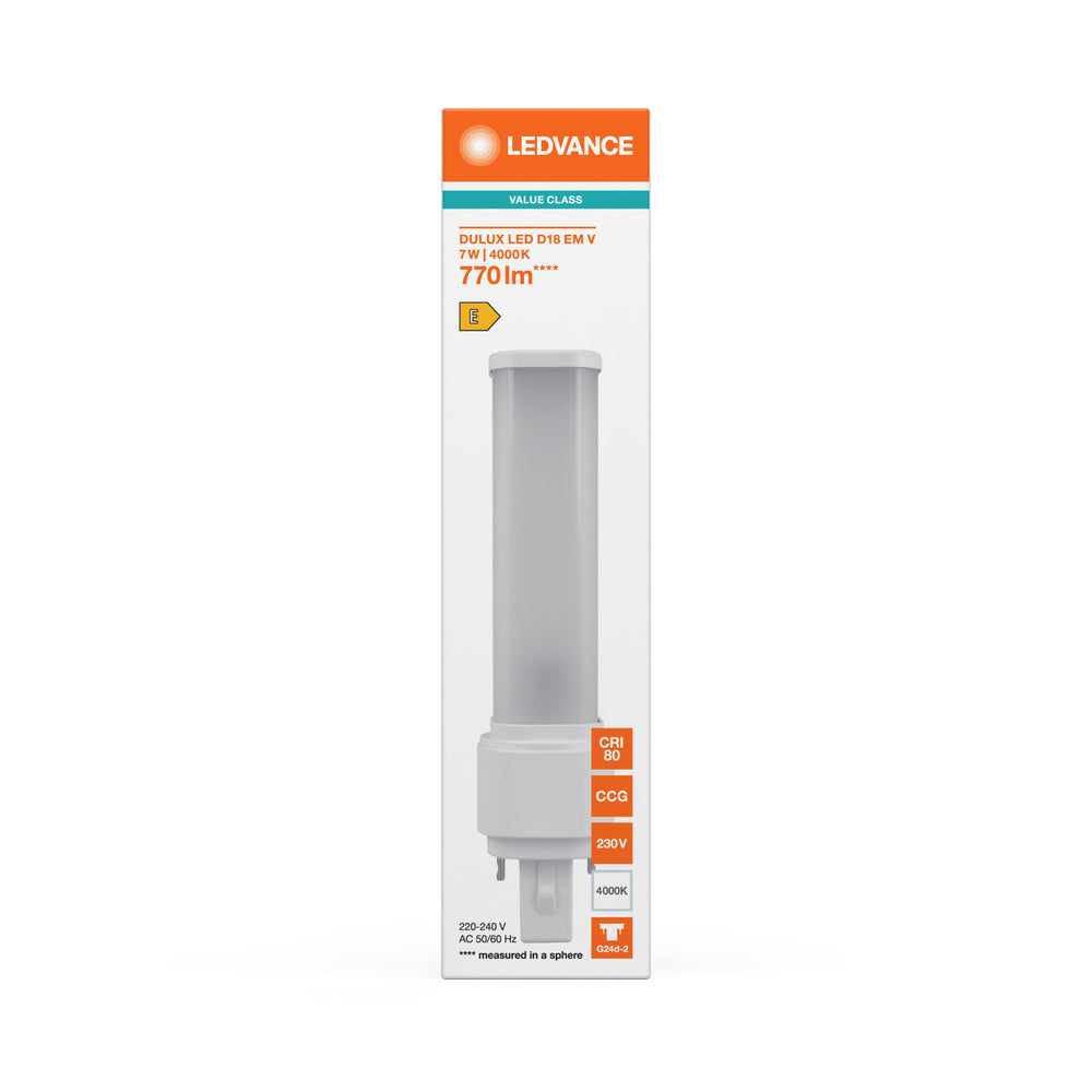 LED PLC 7W 840 Kaltweiß G24D-2 2-Pin Lampe, 230V, ersetzt 18W CFL, energiesparende Beleuchtung für Sie