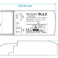 GLP LED Netzadapter 12V 25W 2.08A dimmbarer Treiber für 12V LED-Beleuchtung, IP20, CE RoHS zertifiziert