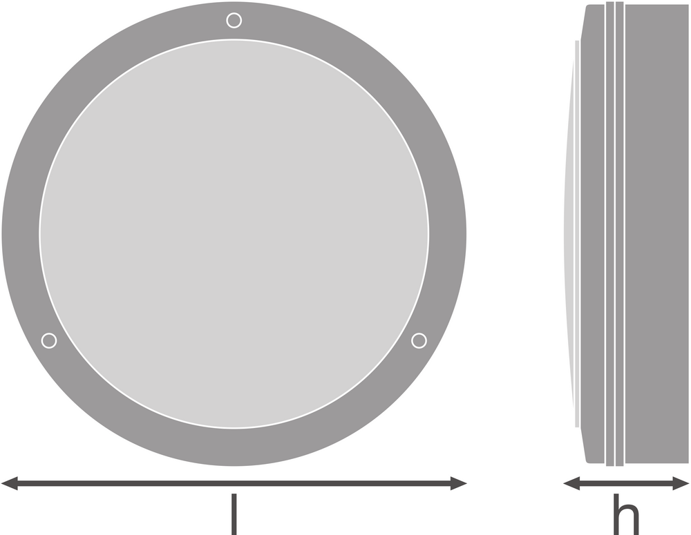 LED Wall Lamp Bulkhead with Sensor, 10W 800 lumens, 3000K Warm White, IP65 IK10, Black Ø250MM