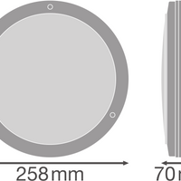 LED Wall Lamp Bulkhead with Sensor, 10W 800 lumens, 3000K Warm White, IP65 IK10, Black Ø250MM