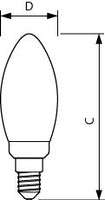 Philips LED candle bulb E14 B35 warm white 2700K with 470 lumen output