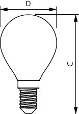 Philips LED luster dimmable 5.9W E14 2200K-2700K P45 classic bulb