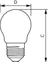 Philips LED P45 Clear Bulb E27 3.4W 40W Equivalent 2700K Warm White 470 lumens CRI 90 Dimmable
