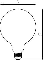 Philips MAS VLE LED bulb D5.9-60W E27 927 G120CLG for energy-efficient lighting