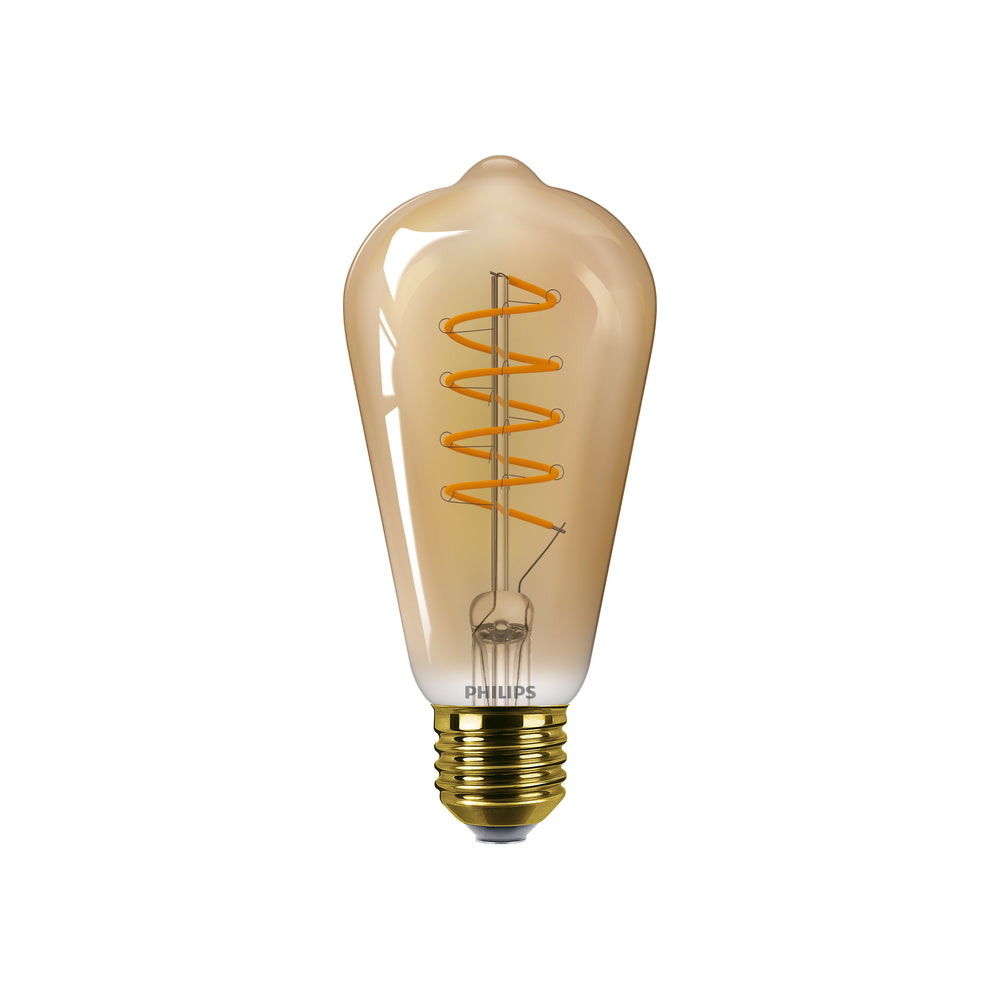 Philips MASTER Value Decorative LED Bulb E27 ST64 4W 1800K Amber Glass Dimmable
