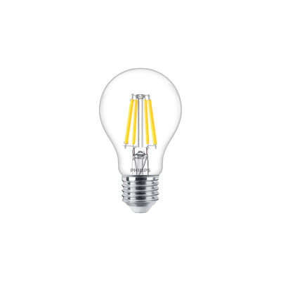 Philips E27 LED filament bulb A60 2700K warm white 470 useful lumens dimmable high CRI long lifespan energy efficient