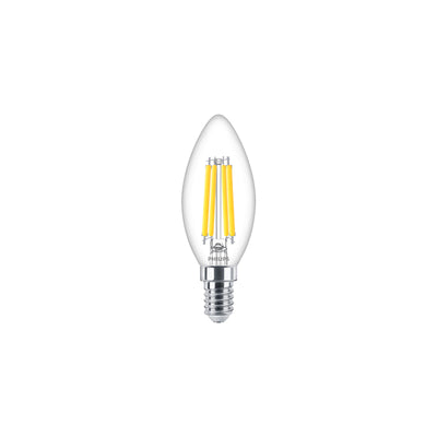 Philips LED candle bulb E14 B35 927 clear glass for home lighting efficiency
