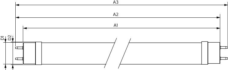 Philips MAS LEDtube VLE T8 1500mm 23W 3000K G13 3400 Lumen Glas Matt 190° Abstrahlwinkel CE RoHS
