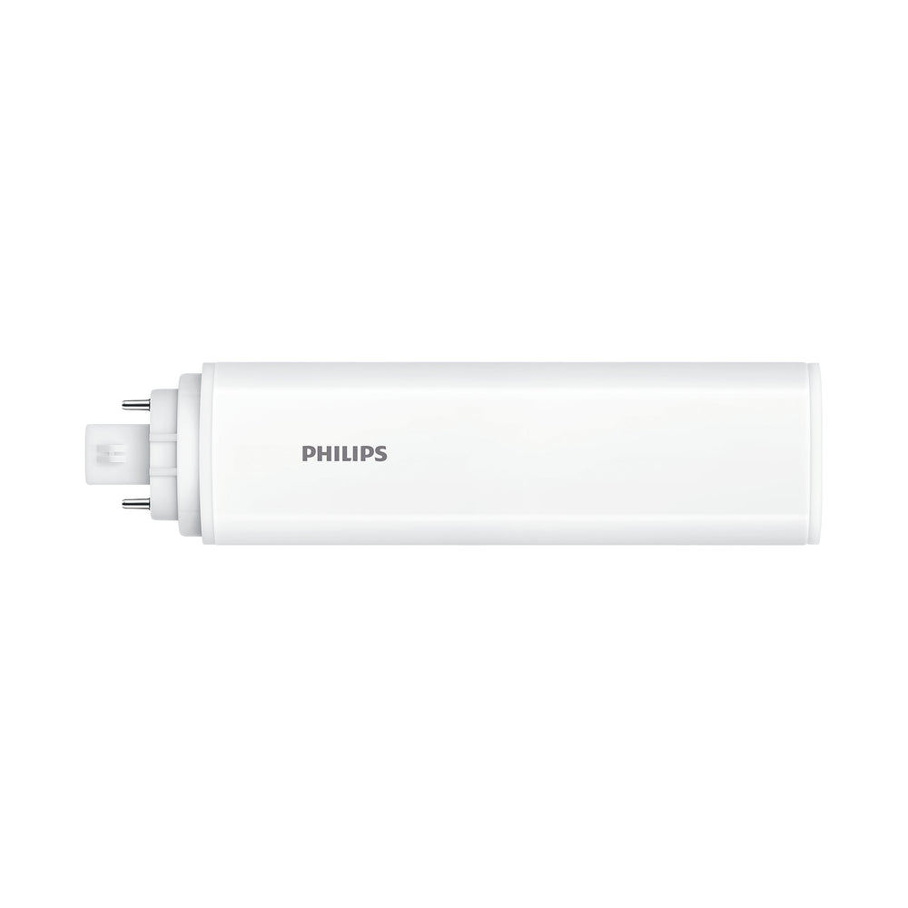 Philips CorePro LED PLT HF 18.5W 3000K GX24q-4 bulb with 120° beam angle, 2100 lumen, and 30,000 hr lifespan
