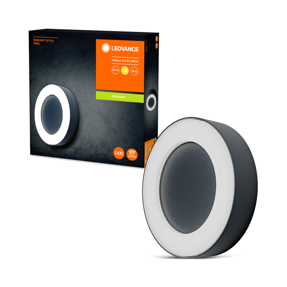Ledvance ENDURA Style Ring LED wall and ceiling light 13.5W 3000K 480 lumens Dark Gray IP44 IK07