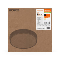 Ledvance LED Bulkhead Round 300mm 17W IP65 IK10 2270 lumens 3000K 4000K Black Surface Mount Outdoor Light