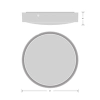 Ledvance LED Bulkhead Round 300mm 17W IP65 IK10 2270 lumens 3000K 4000K Black Surface Mount Outdoor Light