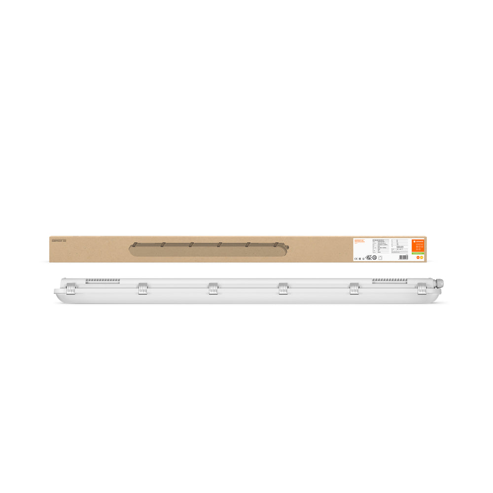 Ledvance LED damp proof luminaire 1200mm 32W 3000K 4000 lumens IP65 IK08 Warm White Grey ceiling or wall mount