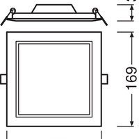 Ledvance LED Downlight Slim Quadrat 12W 3000K Warmweiß Einbau-Decke IP20 1020 Lumen Weiß