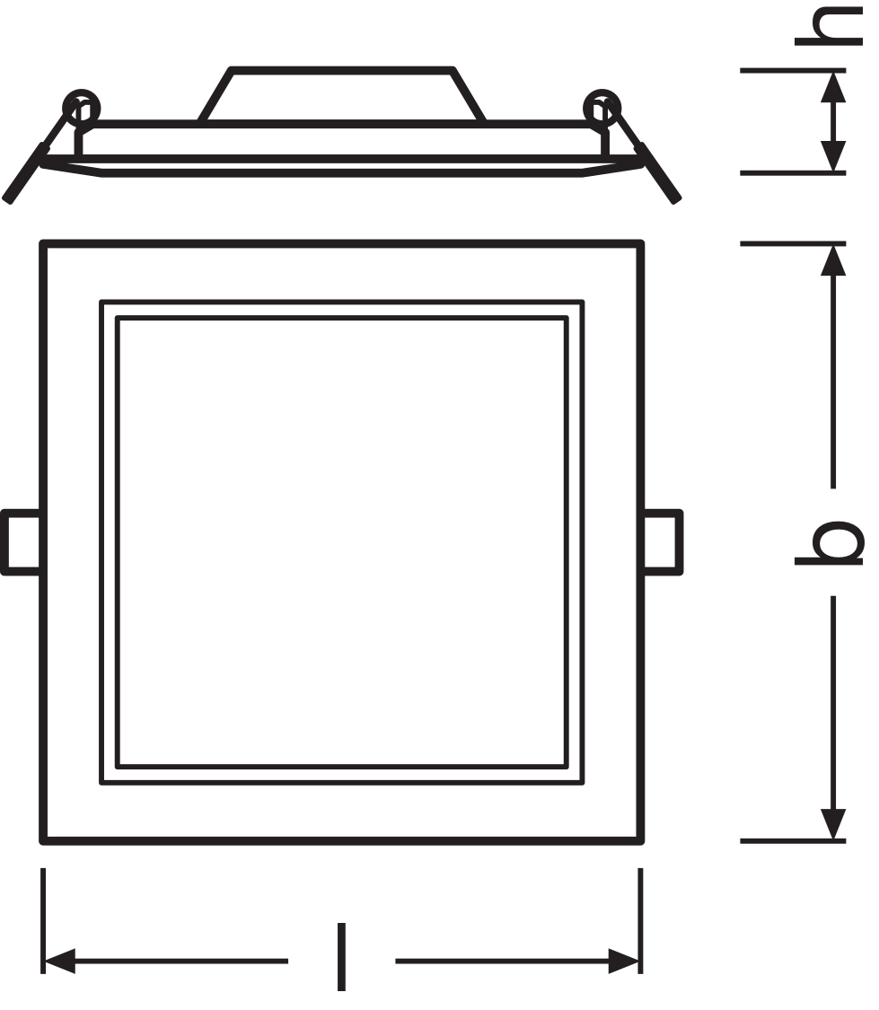 Ledvance LED Downlight Slim Square 12W 3000K Warm White Recessed Ceiling IP20 1020 lumens White