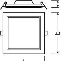Ledvance LED Downlight Slim Quadrat 12W 3000K Warmweiß Einbau-Decke IP20 1020 Lumen Weiß