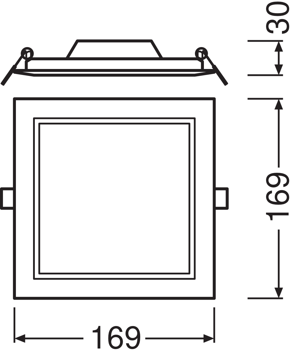Ledvance LED Downlight Slim Quadrat 12W 3000K Warmweiß Einbau-Decke IP20 1020 Lumen Weiß