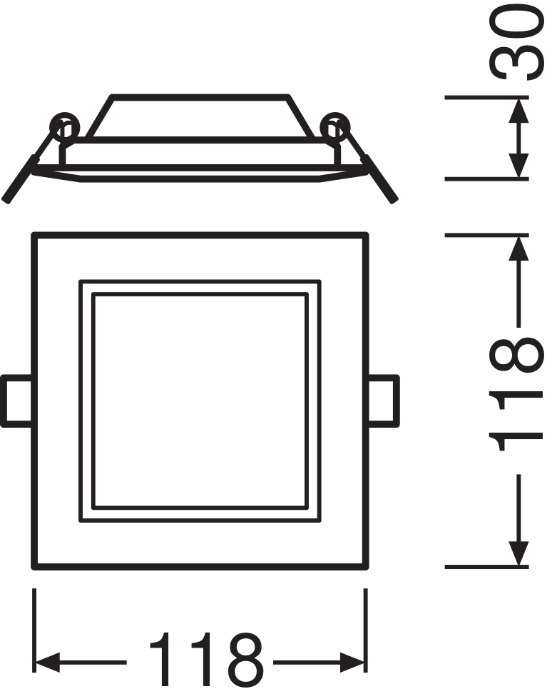 Ledvance LED Downlight Slim Square 6W 6500K White Recessed Ceiling Light IP20 430 lumens 118x118mm
