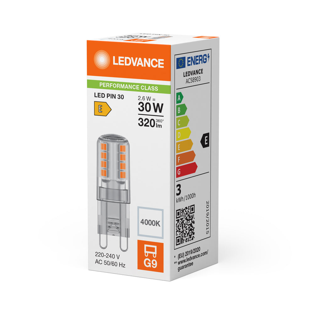 Ledvance LED G9 Stiftsockellampe 2.6W 4000K Klar 320 Lumen 220-240V 300° Nicht dimmbar Kaltweiß