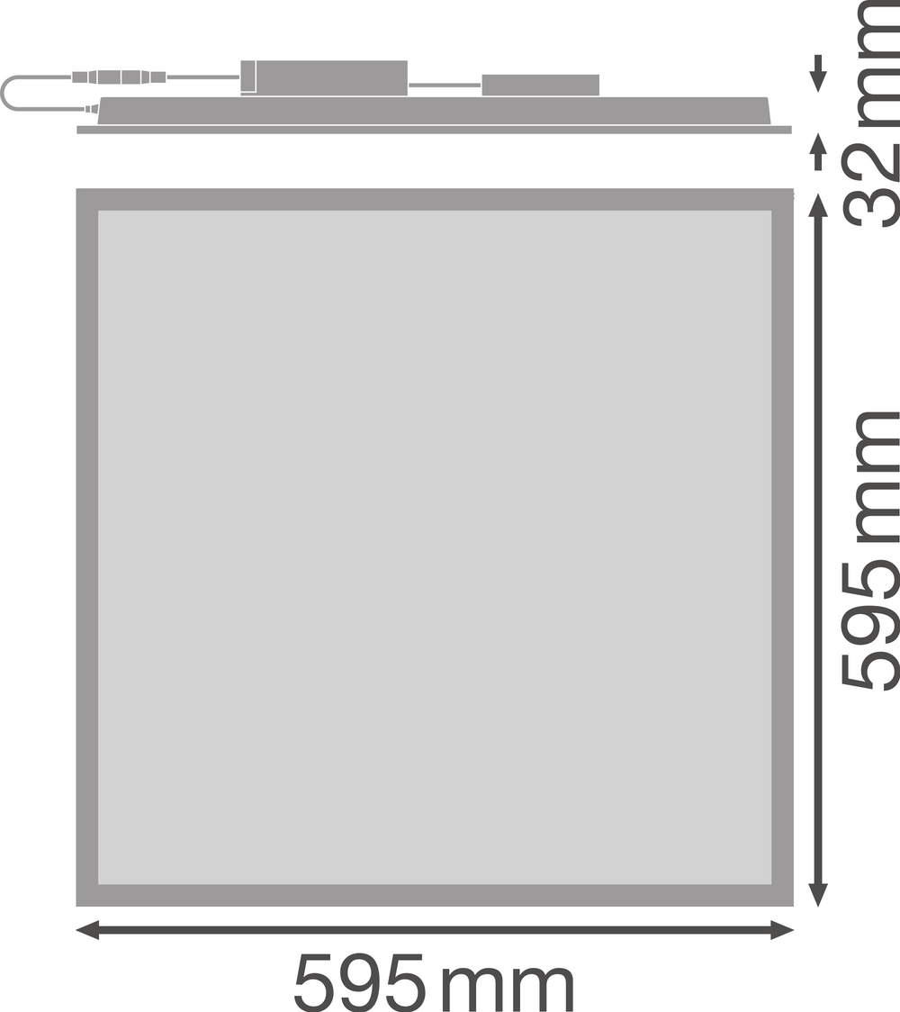 Ledvance LED Panel Comfort 600 Recessed 28W Power Select 3000K UGR<19 White 595x595mm IP40 Ceiling Light