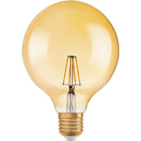 Ledvance Vintage 1906 LED Globe 6.5W E27 2400K Gold Glas Glühbirne 720 Lumen 220-240V IP20 124mm