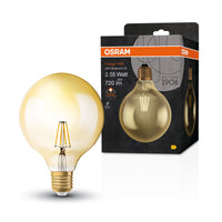 Ledvance Vintage 1906 LED Globe 6.5W E27 2400K Gold Glas Glühbirne 720 Lumen 220-240V IP20 124mm