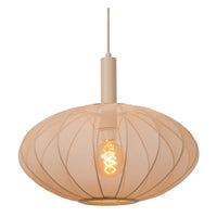 Lucide CORINA LED Pendelleuchte Ø50cm, E27, dimmbar, 40W, 230V, höhenverstellbar, cremefarbenes modernes Design