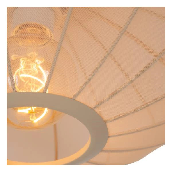 Lucide CORINA LED Pendelleuchte Ø50cm, E27, dimmbar, 40W, 230V, höhenverstellbar, cremefarbenes modernes Design