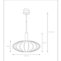 Lucide CORINA LED Pendelleuchte Ø50cm, E27, dimmbar, 40W, 230V, höhenverstellbar, cremefarbenes modernes Design