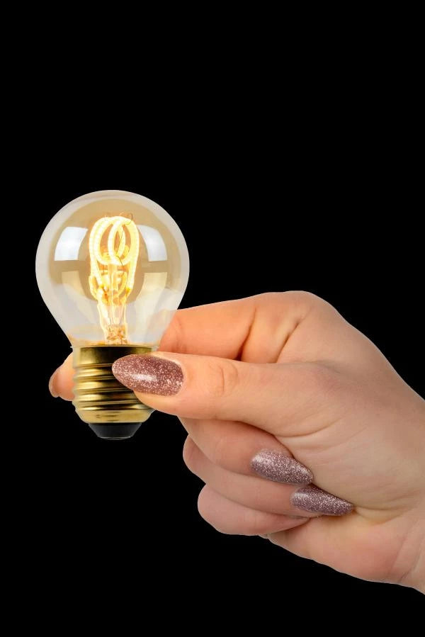 Lucide G45 LED-Filamentlampe, E27 dimmbar, 3W 2200K Amber Ø4.5cm