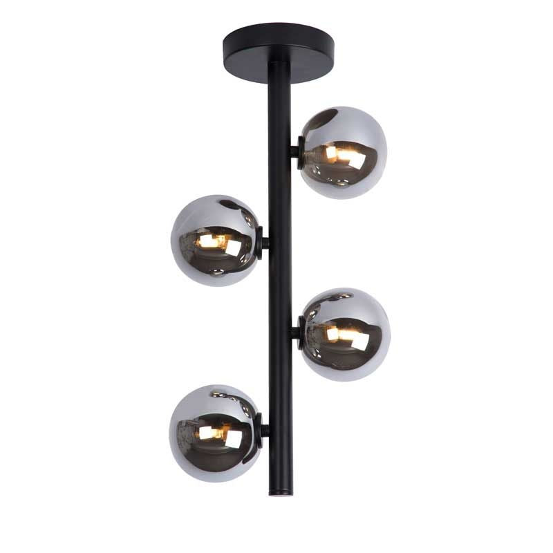 Lucide TYCHO LED Deckenleuchte 4xG9 Fassungen 220-240V Ø25cm Sandmessing & Schwarz Vintage Design