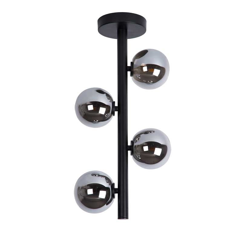 Lucide TYCHO LED Deckenleuchte 4xG9 Fassungen 220-240V Ø25cm Sandmessing & Schwarz Vintage Design