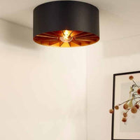 Lucide ZIDANE LED Deckenleuchte Schwarz Ø40cm 1xE27 IP20 moderne Metallleuchte
