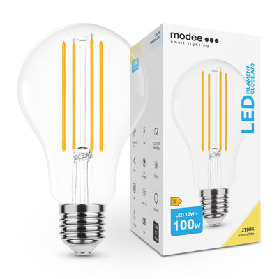 Modee LED Filament Globe A70 E27 12W 2700K 1521 lumens 360° Glass Bulb IP20 Warm White