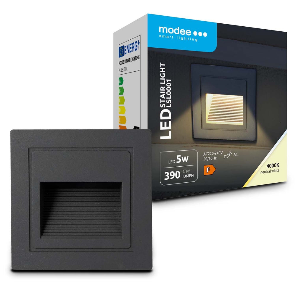 Modee LED Stufenleuchte, 5W 390 Lumen, 4000K Neutralweiß, IP65, 84x50x84mm kompaktes Design
