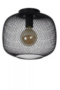 Lucide MESH Deckenleuchte Ø30cm, E27 Fassung, Zylindrisches Metalldesign, Matt schwarze Oberfläche, IP20 Innenbeleuchtung