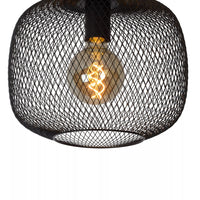 Lucide MESH Deckenleuchte Ø30cm, E27 Fassung, Zylindrisches Metalldesign, Matt schwarze Oberfläche, IP20 Innenbeleuchtung