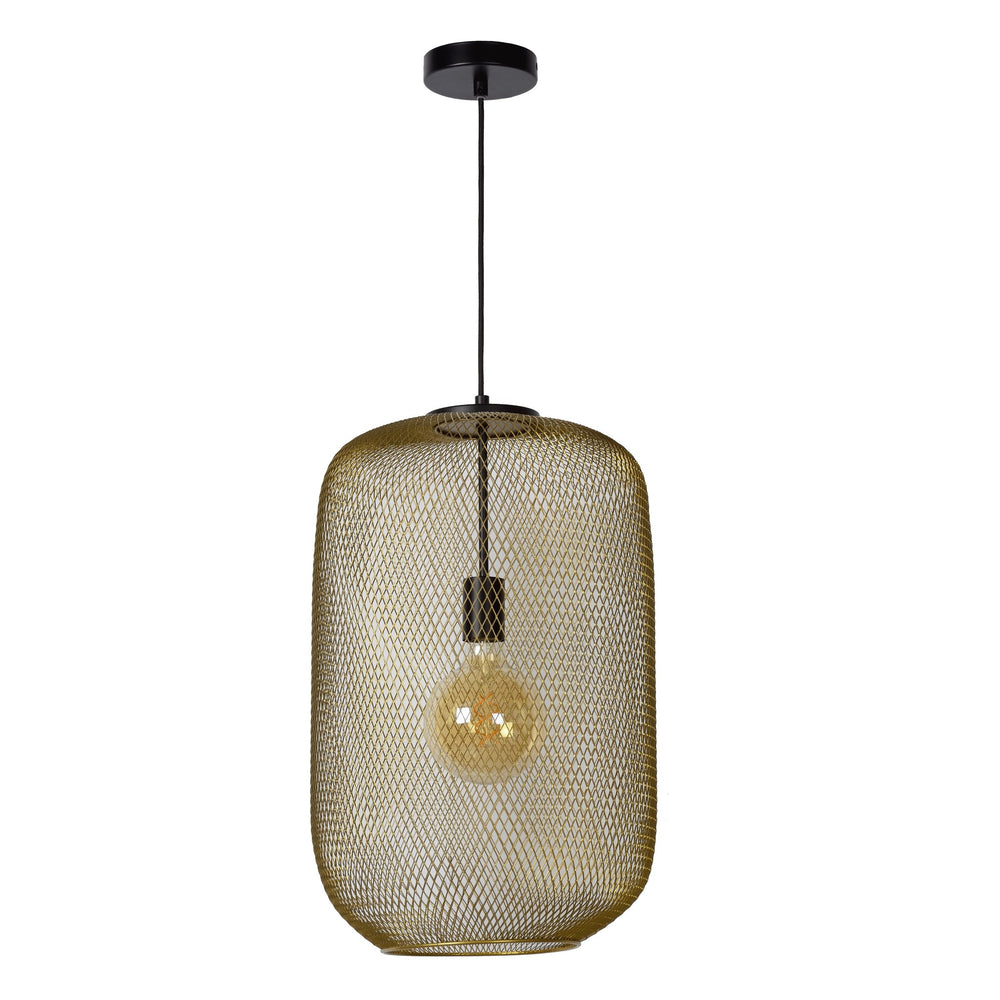 Lucide LED Pendelleuchte MESH Ø35cm E27 Fassung, matt Gold/Messing, moderne Deckenleuchte
