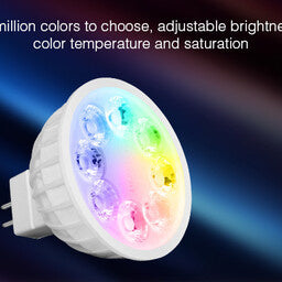 Miboxer LED Spot MR16 4W RGB+CCT, RF 2.4 GHz, dimmable retrofit lamp for your smart lighting setup